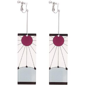 Kamado Tanjiro Cosplay Earrings with Ear clips, Non Piercing Earrings for Girls Boys Anime Cosplay Jewelry Memorial Souvenir Gift