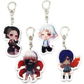 Inc. - Set of 4 Ghoul Acrylic Keychain Ken Kaneki, Touka Kirishima, Rei Uta, Juuzou Suzuya