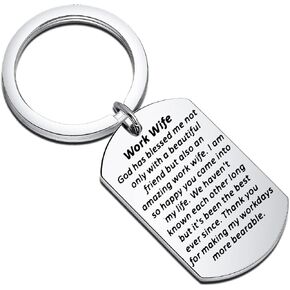WSNANG Work Wife Keychain Gift Coworker Leaving Gifts for Women Work Wife Appreciation Gift Colleague Farewell Gifts in Kuwait