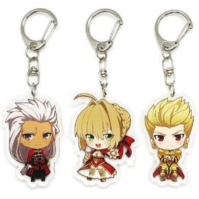 Inc. - Set of 3 Fate Stay Night, Grand Order, Acrophobia Acrylic Keychain Saber Of Red, Archer, Gilgamesh v2