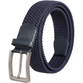 Mens Belts for Jeans, Adjustable Casual Running Elastic Web Braided Belt Buckles Men