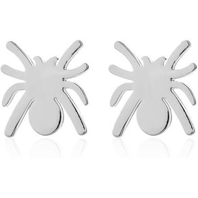 Minimalist Spider Small Little Stud Earrings for Women Girls Men Cute Punk Stainless Steel Halloween Animal Cartilage Tragus Hypoallergenic Tiny Huggie Sleeper Studs Fashion Piercing Jewelry Party Gifts