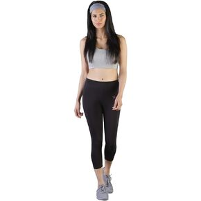 Twin Birds Tailored-Cut & Classic-Fit Cotton Capri Leggings for Women…