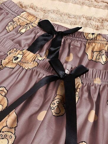 Floerns Women's 3 Piece Sleepwear Lettuce Trim Cami Top Shorts and Pants Pj Set in Saudi Arabia