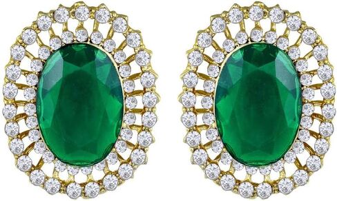 Kundan Pearl Choker Multi Layered Beaded Necklace Earrings Set Indian Traditional Wedding Jewelry for Women Girls (Green Oval-Pearl) in Saudi Arabia