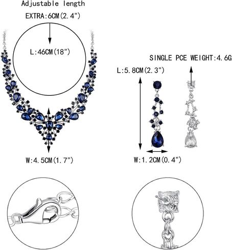 EVER FAITH Bridal Bride Jewelry Set Crystal Flower Leaf Vine Teardrop Wedding Necklace Earrings Set in Saudi Arabia