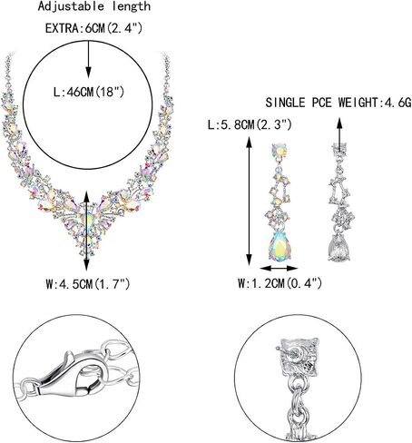EVER FAITH Bridal Bride Jewelry Set Crystal Flower Leaf Vine Teardrop Wedding Necklace Earrings Set in Saudi Arabia
