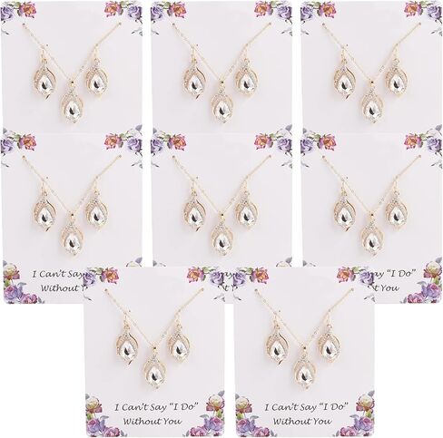 ZHUWE I Can't Say I Do Without You | 1 4 6 8 Sets Bridesmaid Jewelry Sets for Women Necklace and Earring Set for Wedding Gifts in Saudi Arabia
