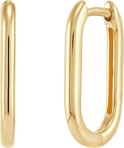 Welry 18mm Oval Hoop Earrings in 14K Yellow Gold in Kuwait