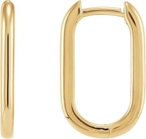 Welry 18mm Oval Hoop Earrings in 14K Yellow Gold in Kuwait