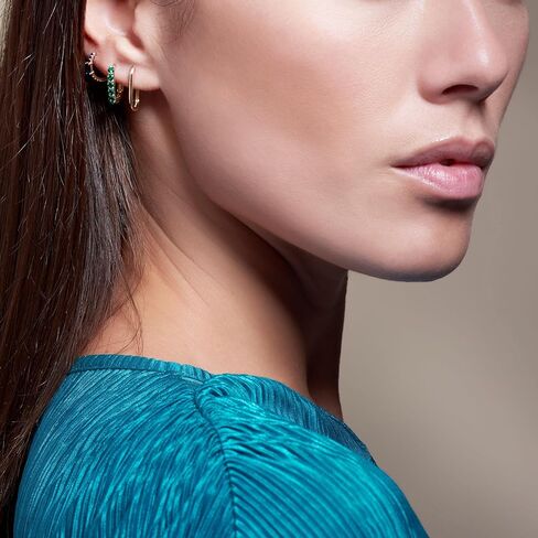Welry 18mm Oval Hoop Earrings in 14K Yellow Gold in Kuwait