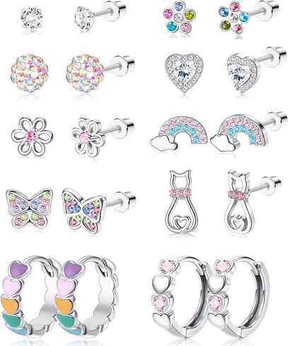 لويال لوك اقراط حلقية ملونة على شكل قلب للنساء من الستانلس ستيل, ستانلس ستيل, ستانلس ستيل in Kuwait