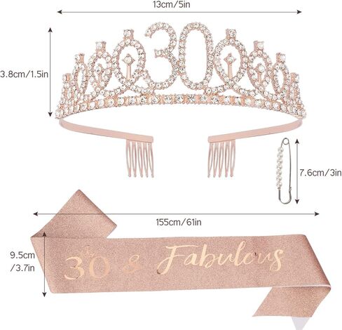 طقم تاج وشاح عيد الميلاد الرائع من CAVETEE باللون الذهبي الوردي 30 ومجموعة تاج وشاح الملكة لعيد الميلاد in Kuwait