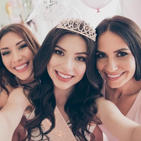 طقم تاج وشاح عيد الميلاد الرائع من CAVETEE باللون الذهبي الوردي 30 ومجموعة تاج وشاح الملكة لعيد الميلاد in Kuwait