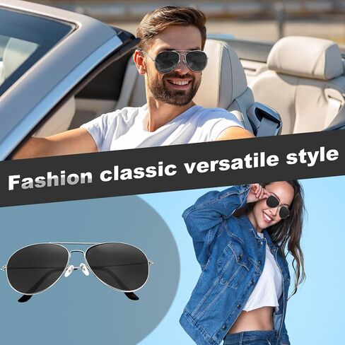 Mepase 50 Pcs Classic Pilot Driving Sun Glasses Pilot Polarized Sunglasses Men Women UV Proof Metal Frame Sunglasses Bulk, Black in Saudi Arabia