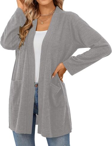 سترة QUALFORT الناعمة للنساء بأكمام طويلة مع جيوب in Kuwait