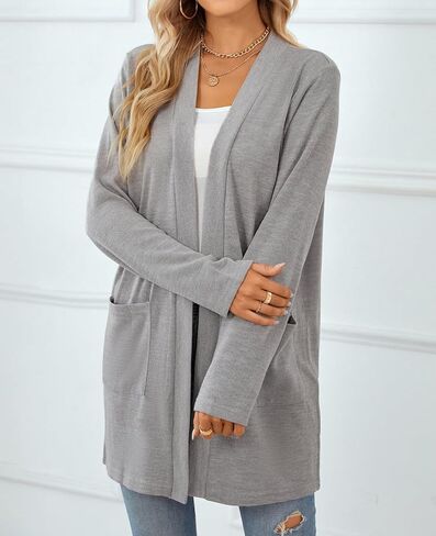 سترة QUALFORT الناعمة للنساء بأكمام طويلة مع جيوب in Kuwait