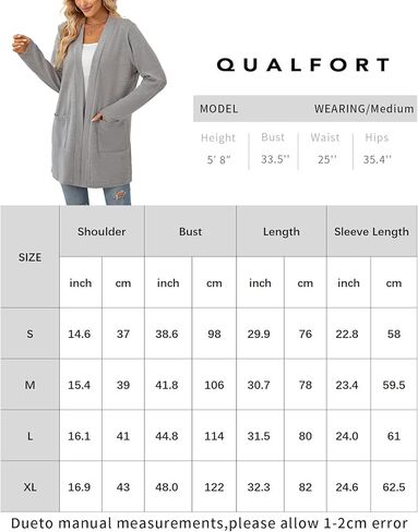 سترة QUALFORT الناعمة للنساء بأكمام طويلة مع جيوب in Kuwait