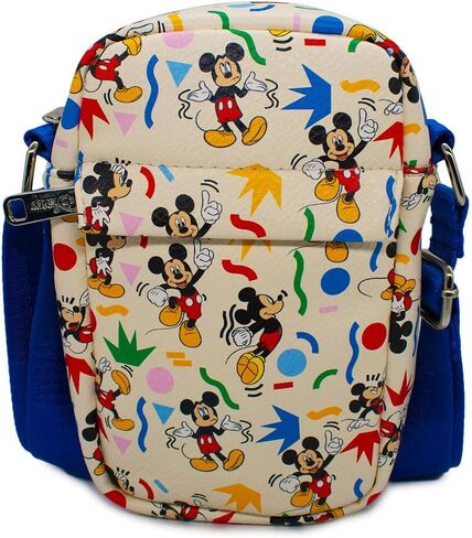 Disney Bag, Cross Body, Mickey Mouse Action Poses Confetti Collage, White, Vegan Leather in Saudi Arabia