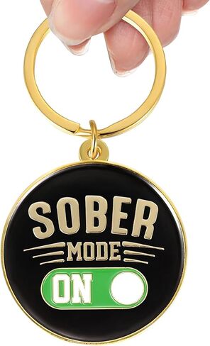 هدية رصانة للرجال أو النساء - سلسلة مفاتيح مرحة له أو لها، هدية تعافي للأشخاص الرصين على AA، NA - حلقة مفاتيح تهنئة نكتة للصديق أو أحد أفراد العائلة, أسود, Medium in Kuwait