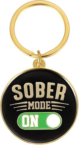 هدية رصانة للرجال أو النساء - سلسلة مفاتيح مرحة له أو لها، هدية تعافي للأشخاص الرصين على AA، NA - حلقة مفاتيح تهنئة نكتة للصديق أو أحد أفراد العائلة, أسود, Medium in Kuwait