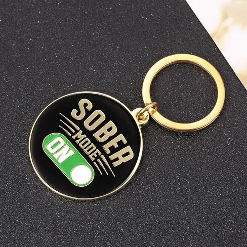 هدية رصانة للرجال أو النساء - سلسلة مفاتيح مرحة له أو لها، هدية تعافي للأشخاص الرصين على AA، NA - حلقة مفاتيح تهنئة نكتة للصديق أو أحد أفراد العائلة, أسود, Medium in Kuwait