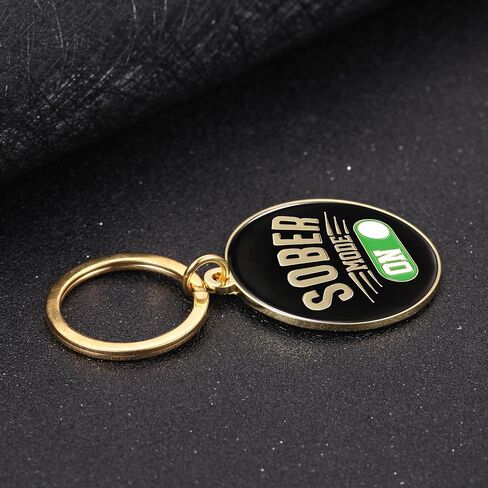 هدية رصانة للرجال أو النساء - سلسلة مفاتيح مرحة له أو لها، هدية تعافي للأشخاص الرصين على AA، NA - حلقة مفاتيح تهنئة نكتة للصديق أو أحد أفراد العائلة, أسود, Medium in Kuwait