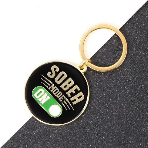هدية رصانة للرجال أو النساء - سلسلة مفاتيح مرحة له أو لها، هدية تعافي للأشخاص الرصين على AA، NA - حلقة مفاتيح تهنئة نكتة للصديق أو أحد أفراد العائلة, أسود, Medium in Kuwait