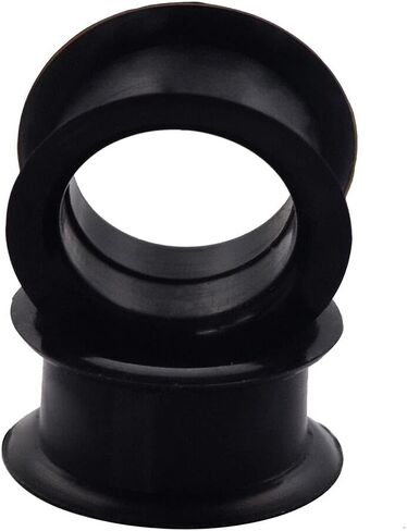 Pair 1-3/16" (30MM) BLACK SILICONE EYELET TUNNELS Double Flare Gauges Thin Soft Flexible Flesh Plugs (2pcs) in Saudi Arabia