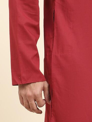 SKAVIJ Men's Casual Cotton Solid Long Kurta Regular Fit Shirt in Saudi Arabia