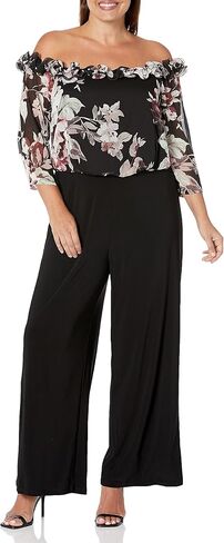 Adrianna Papell Womens Print Chiffon Jersey Jumpsuit PANTS in Saudi Arabia