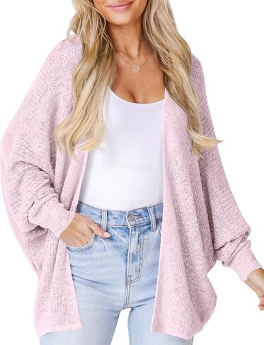 Goranbon Women's Oversized Lightweight Cardigan Sweaters Open Front Batwing Long Sleeve Kimono Cardigan in Saudi Arabia