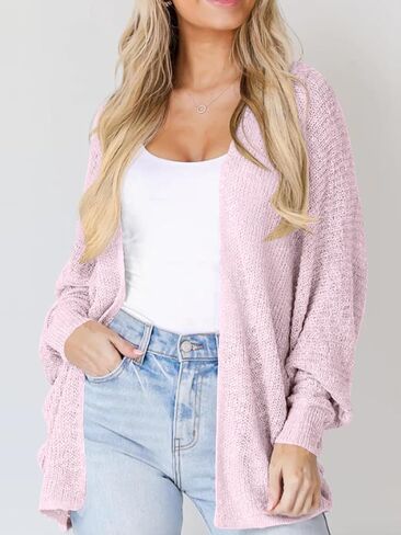 Goranbon Women's Oversized Lightweight Cardigan Sweaters Open Front Batwing Long Sleeve Kimono Cardigan in Saudi Arabia