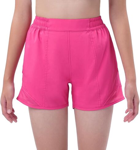 شورت رياضي للفتيات من DEVOROPA بدون بطانة خفيف الوزن ورياضي نشط لكرة السلة شورت للأطفال في صالة الألعاب الرياضية والتنزه سيرًا على الأقدام وجيب بسحاب in Kuwait