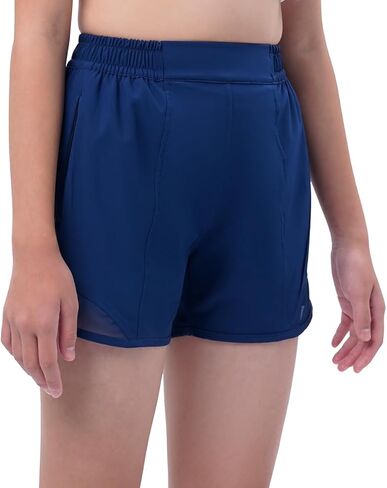 شورت رياضي للفتيات من DEVOROPA بدون بطانة خفيف الوزن ورياضي نشط لكرة السلة شورت للأطفال في صالة الألعاب الرياضية والتنزه سيرًا على الأقدام وجيب بسحاب in Kuwait