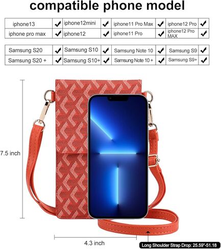 محفظة seOSTO للهاتف الخلوي، محافظ صغيرة خفيفة الوزن وحقائب يد مع حزامي كتف للنساء in Kuwait