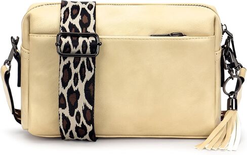 Crossbody Purse for Women Trendy PU Leather Small Camera Bag Shoulder Bag Triple Zip Wide Strap with Gift Box in Saudi Arabia