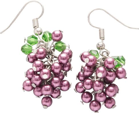 أقراط كريس ستاف | حلقات أذن على شكل عنب أخضر جميل من Dangle Drop للنساء والمراهقات والفتيات (الطول: 2 بوصة والعرض: 1/2 بوصة) - [يتضمن صندوق هدايا المجوهرات] in Kuwait