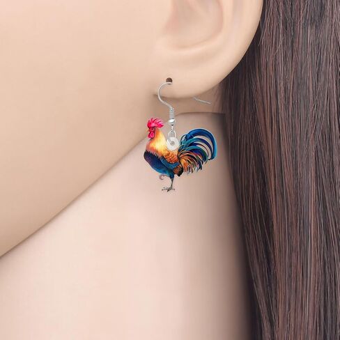 Acrylic Charm Cute Chicken Hen Rooster Earrings Drop Dangle Jewelry for Women Girls Funny Party Gifts in Kuwait