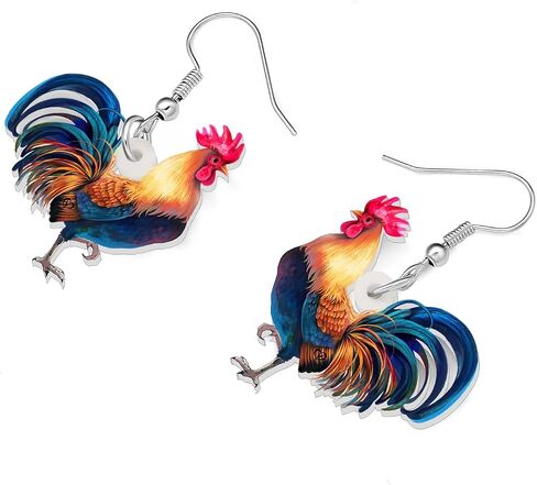 Acrylic Charm Cute Chicken Hen Rooster Earrings Drop Dangle Jewelry for Women Girls Funny Party Gifts in Kuwait