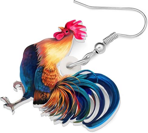 Acrylic Charm Cute Chicken Hen Rooster Earrings Drop Dangle Jewelry for Women Girls Funny Party Gifts in Kuwait