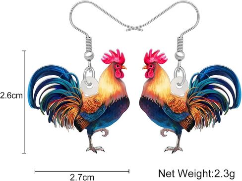 Acrylic Charm Cute Chicken Hen Rooster Earrings Drop Dangle Jewelry for Women Girls Funny Party Gifts in Kuwait