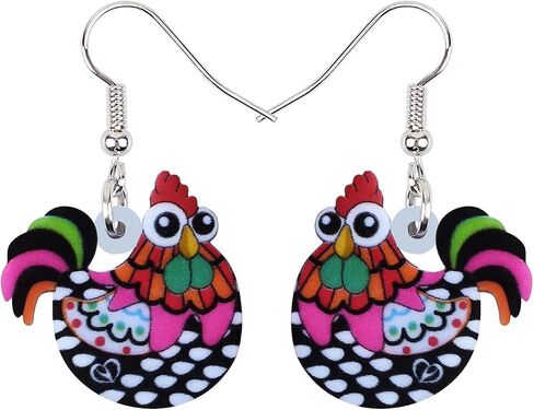 Acrylic Charm Cute Chicken Hen Rooster Earrings Drop Dangle Jewelry for Women Girls Funny Party Gifts in Kuwait
