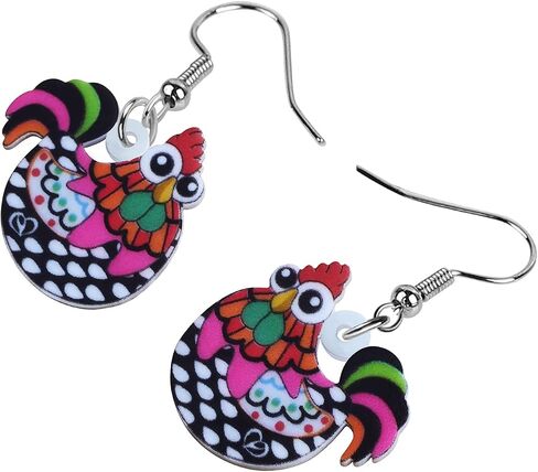 Acrylic Charm Cute Chicken Hen Rooster Earrings Drop Dangle Jewelry for Women Girls Funny Party Gifts in Kuwait