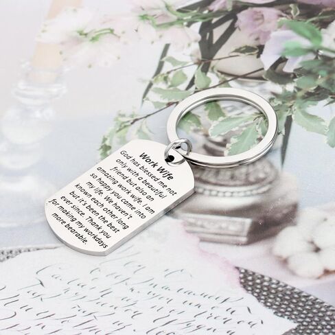 WSNANG Work Wife Keychain Gift Coworker Leaving Gifts for Women Work Wife Appreciation Gift Colleague Farewell Gifts in Kuwait