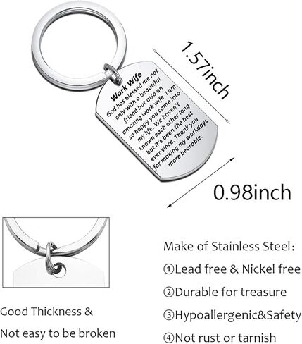 WSNANG Work Wife Keychain Gift Coworker Leaving Gifts for Women Work Wife Appreciation Gift Colleague Farewell Gifts in Kuwait