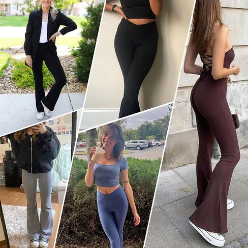 4HOW طماق مضيئة للنساء عالية الخصر طماق تجريب مع جيوب البطن التحكم كروس الخصر in Kuwait