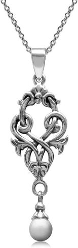 Silvershake 925 Sterling Silver Victorian Style Dangle Hook Earrings or Pendant with Necklace in Saudi Arabia