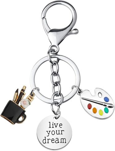 BNQL Artist Paint Palette Keychain Painters Gifts Paint Brushes Pendant Painters Jewelry Artist Gifts in Saudi Arabia