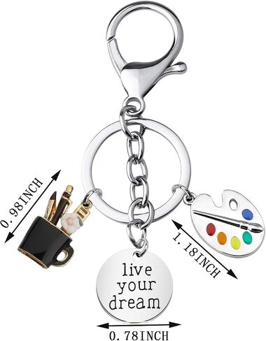 BNQL Artist Paint Palette Keychain Painters Gifts Paint Brushes Pendant Painters Jewelry Artist Gifts in Saudi Arabia